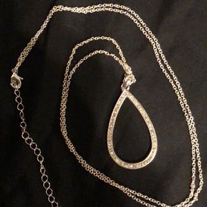 Long silver necklace